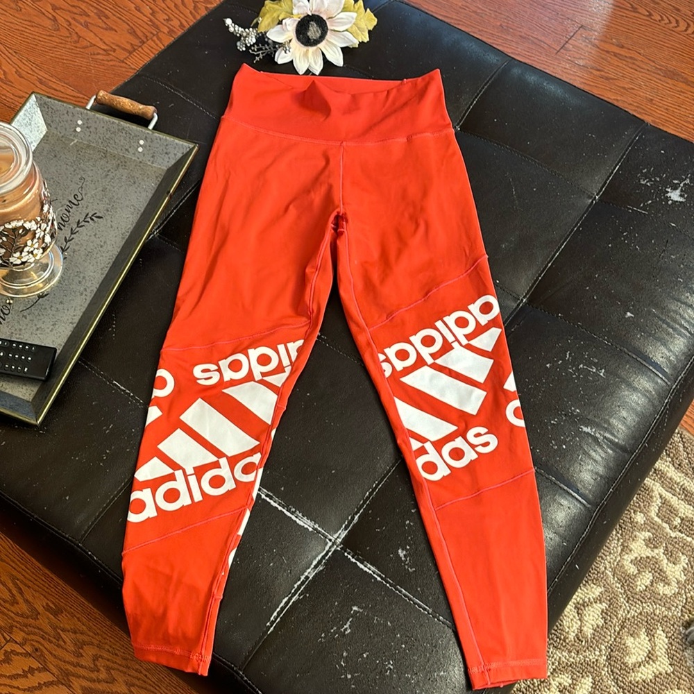 Adidas women’s medium leggings - orange red
